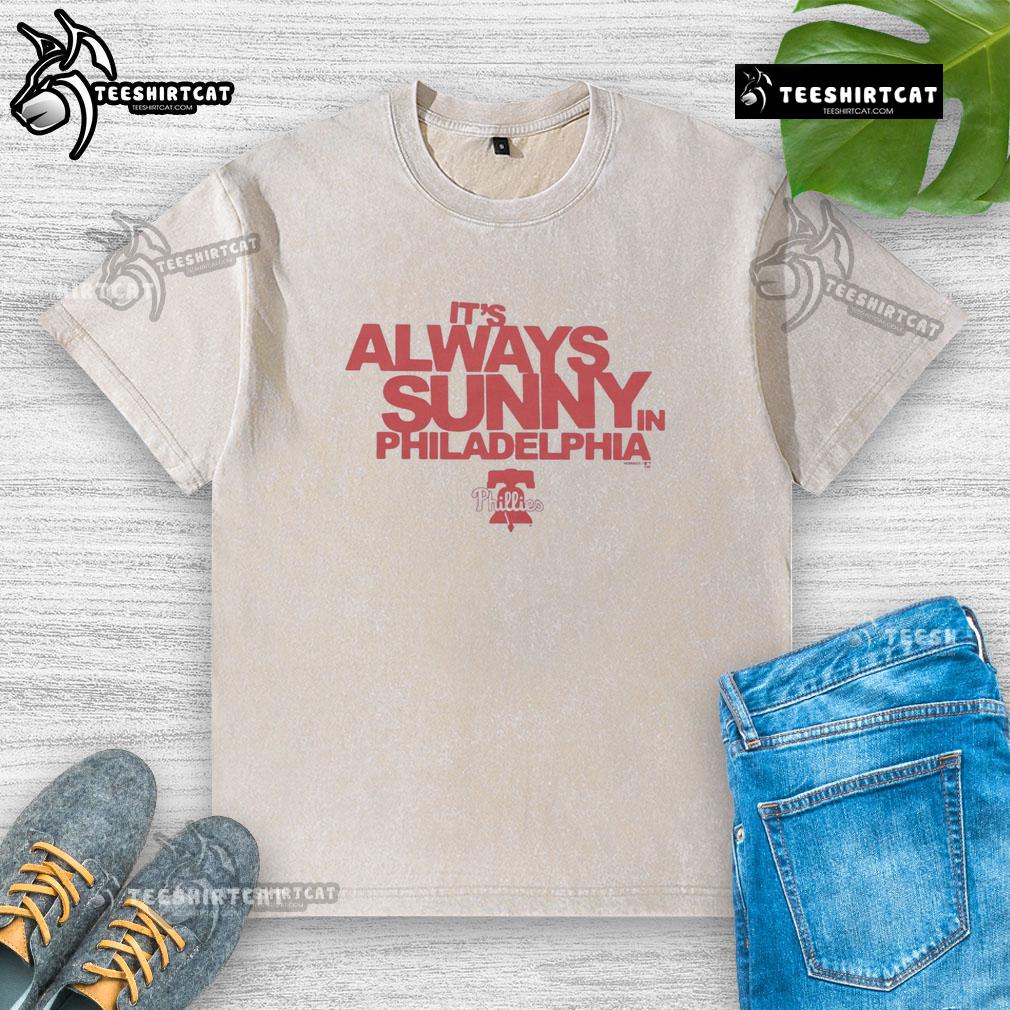 Nice It's Always Sunny In Philadelphia X Phillies washed t-shirt featuring vintage design and vibrant team colors.