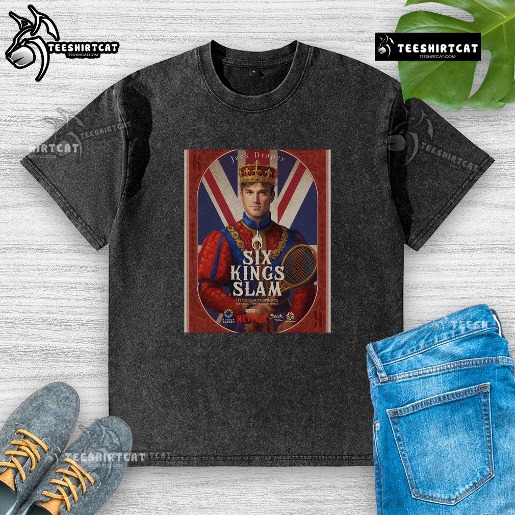 Nice Jack Draper Six Kings Slam 2025 Riyadh Season Tennis washed t-shirt featuring vibrant design and comfortable fit.