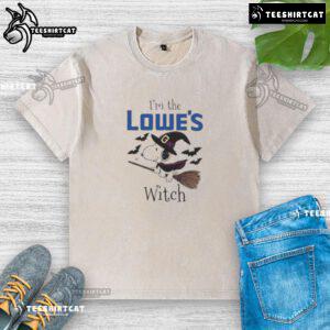 Alt Text: Nice Lowe's x Snoopy I'm The Witch Halloween washed t-shirt featuring playful graphics for festive fall style.