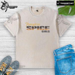 Nice Pumpkin Spice Girls washed t-shirt featuring a trendy fall design perfect for autumn fashion enthusiasts.