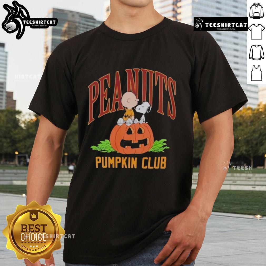 Alt Text: Nice Rsq X Peanuts Pumpkin Club Halloween 2025 T-Shirt featuring vibrant pumpkin graphics and festive design.