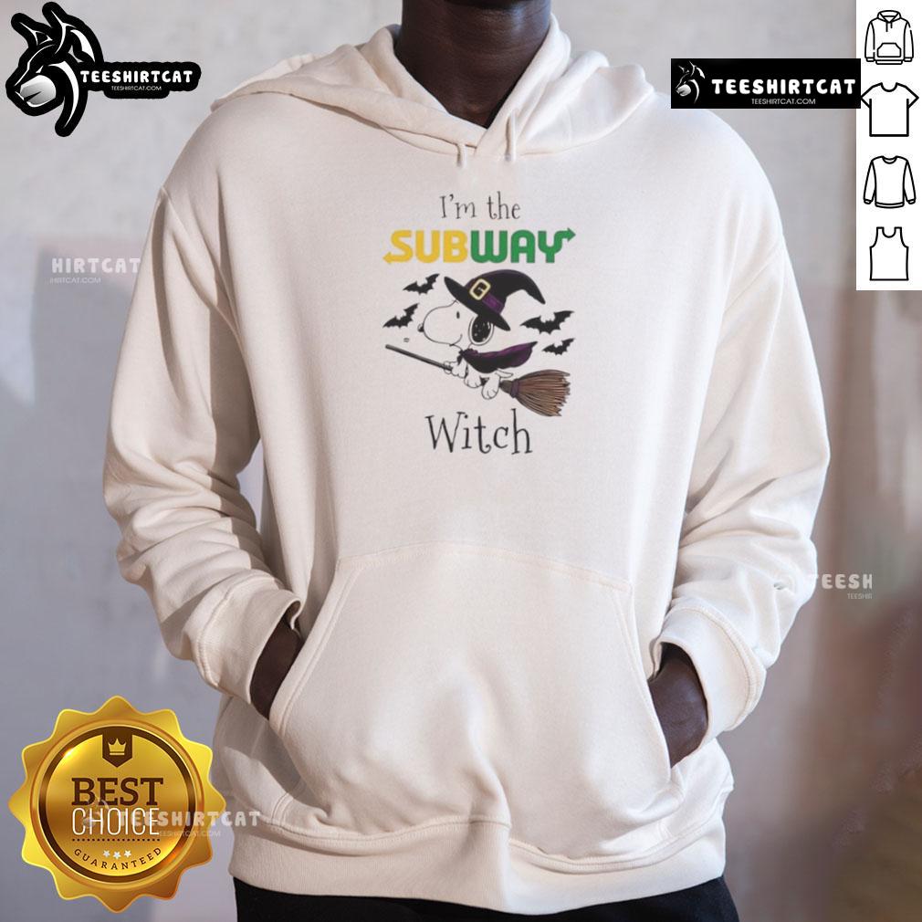 Nice Subway X Snoopy Halloween hoodie featuring 'I'm the Witch' graphic, perfect for festive autumn outings.