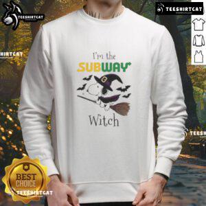 Nice Subway X Snoopy I'm The Witch Halloween Sweatshirt featuring fun graphic design for festive fall fashion.