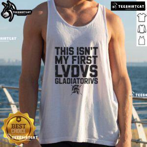 Stylish tank top featuring 'Nice, This Isn't My First Ludus Gladiatorius' design, perfect for gladiator fans.