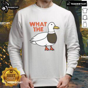 Cozy Nice What The Mallard sweatshirt featuring a playful duck graphic, perfect for casual wear and bird lovers.