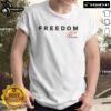 Official Fight For Freedom Charlie Kirk 1993-2025 tribute t-shirt featuring a bold red signature design.