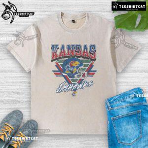 Official Kansas Jayhawks Triangle Vintage Washed T-Shirt featuring a classic design in team colors for fans.