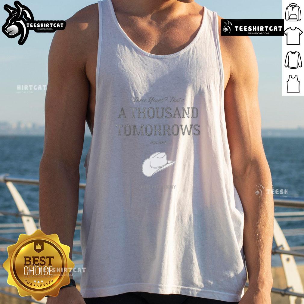 Alt Text: Official Karen Kingsbury bookstore tank top featuring 'A Thousand Tomorrows' design, perfect for fans of the author.
