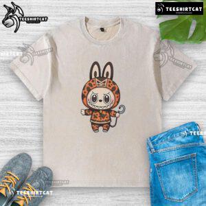 Alt Text: Official Labubu Pirate Captain Hook washed t-shirt featuring a vibrant design and comfortable fit for fans.