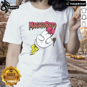 Official Macacorato Strawberry and Chocolate Flavor Ladies Tee featuring a stylish design in vibrant colors.