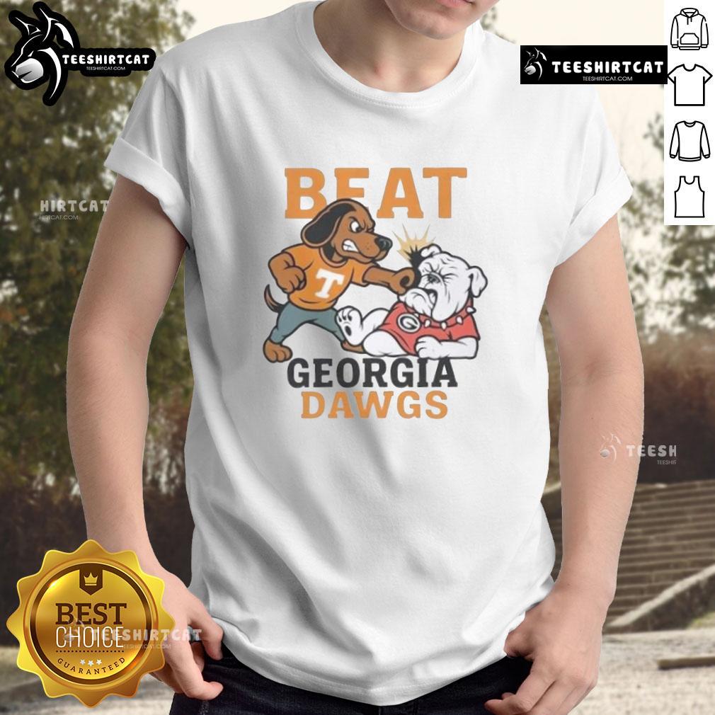 Official Tennessee Volunteers mascot t-shirt featuring a victory over Georgia Bulldogs, perfect for fans and game day.