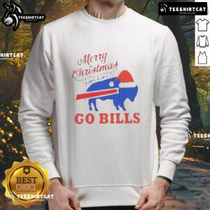 Official Merry Christmas to All and to All a Go Buffalo Bills Sweatshirt featuring festive graphics and team logo.