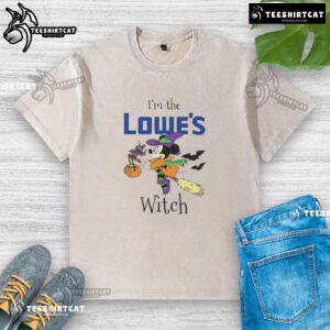 Alt Text: Official Minnie Mouse I'm Lowe's Witch Trick or Treat Halloween T-Shirt in a playful design perfect for Halloween festivities.