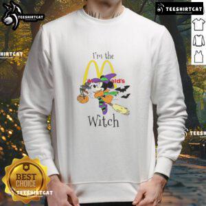 Alt Text: Official Minnie Mouse I'm the McDonald's Witch Halloween sweatshirt perfect for trick-or-treating festivities.