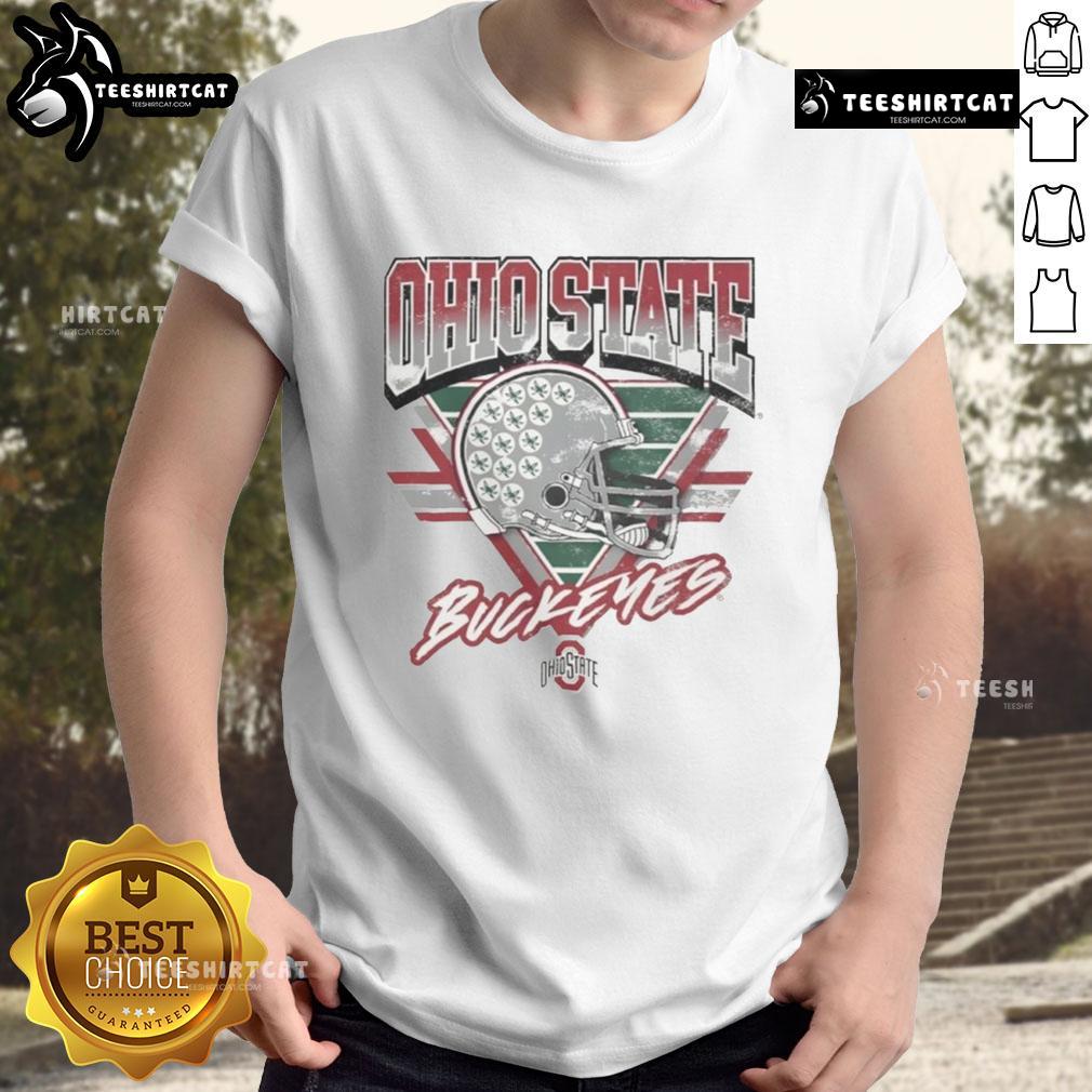 Official Ohio State Buckeyes Triangle Vintage T-Shirt featuring retro design and school colors for fans and alumni.