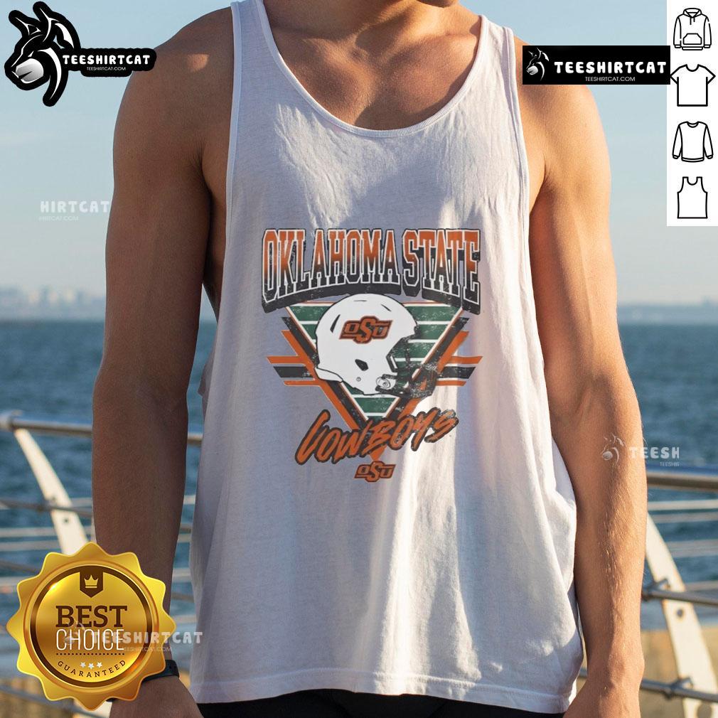 Official Oklahoma State Cowboys triangle vintage tank top featuring bold graphics and a classic design for fans.