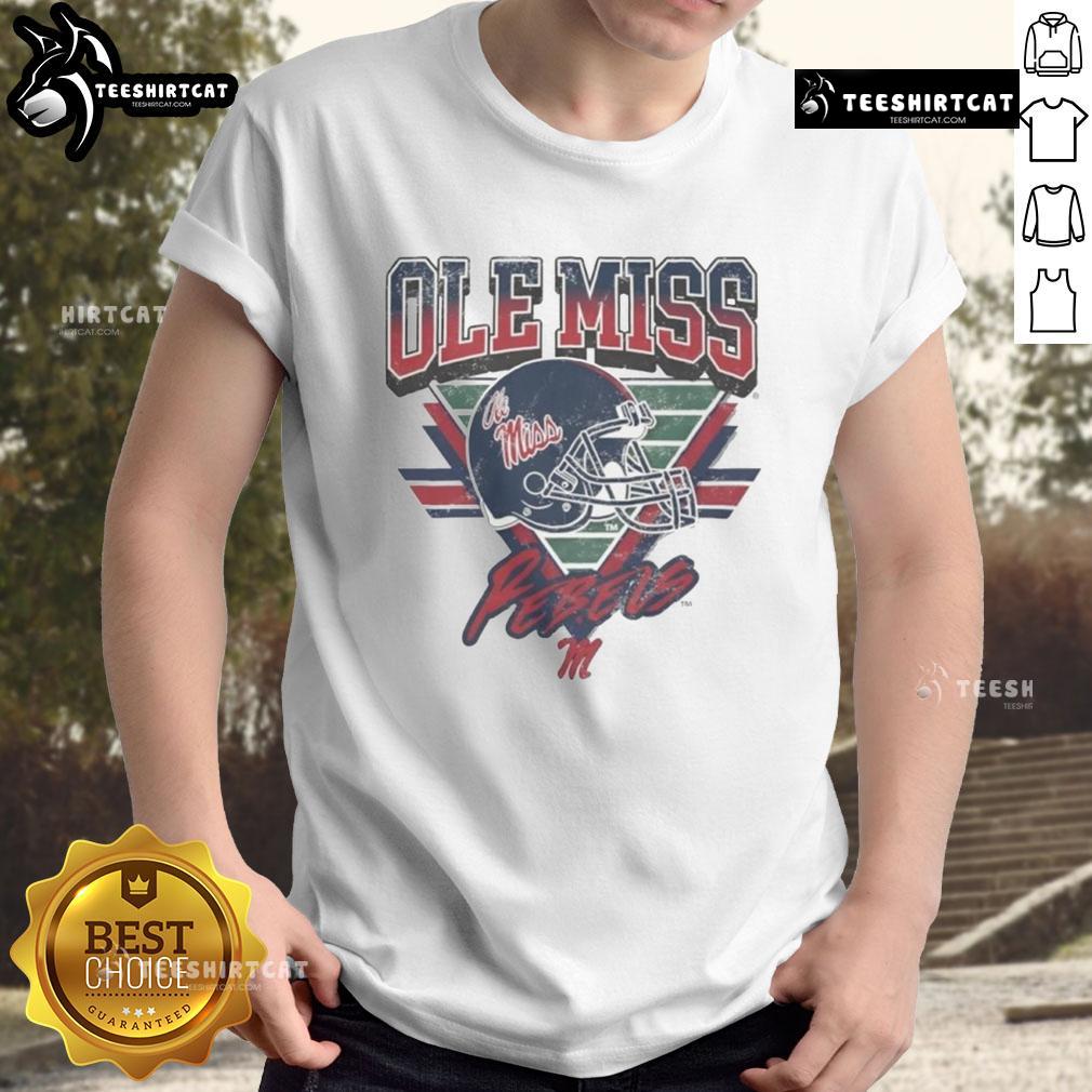 Official Ole Miss Rebels Triangle Vintage T-Shirt featuring classic design and school colors for fans and collectors.
