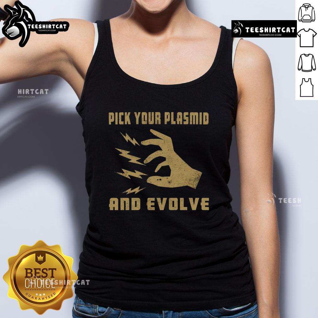 Official Pick Your Plasmid And Evolve Tank Top featuring vibrant graphics and a comfortable fit for gamers and science lovers.