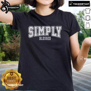 Official Simply Blessed Sporty Logo Ladies Tee in vibrant colors, perfect for casual wear and showcasing your style.