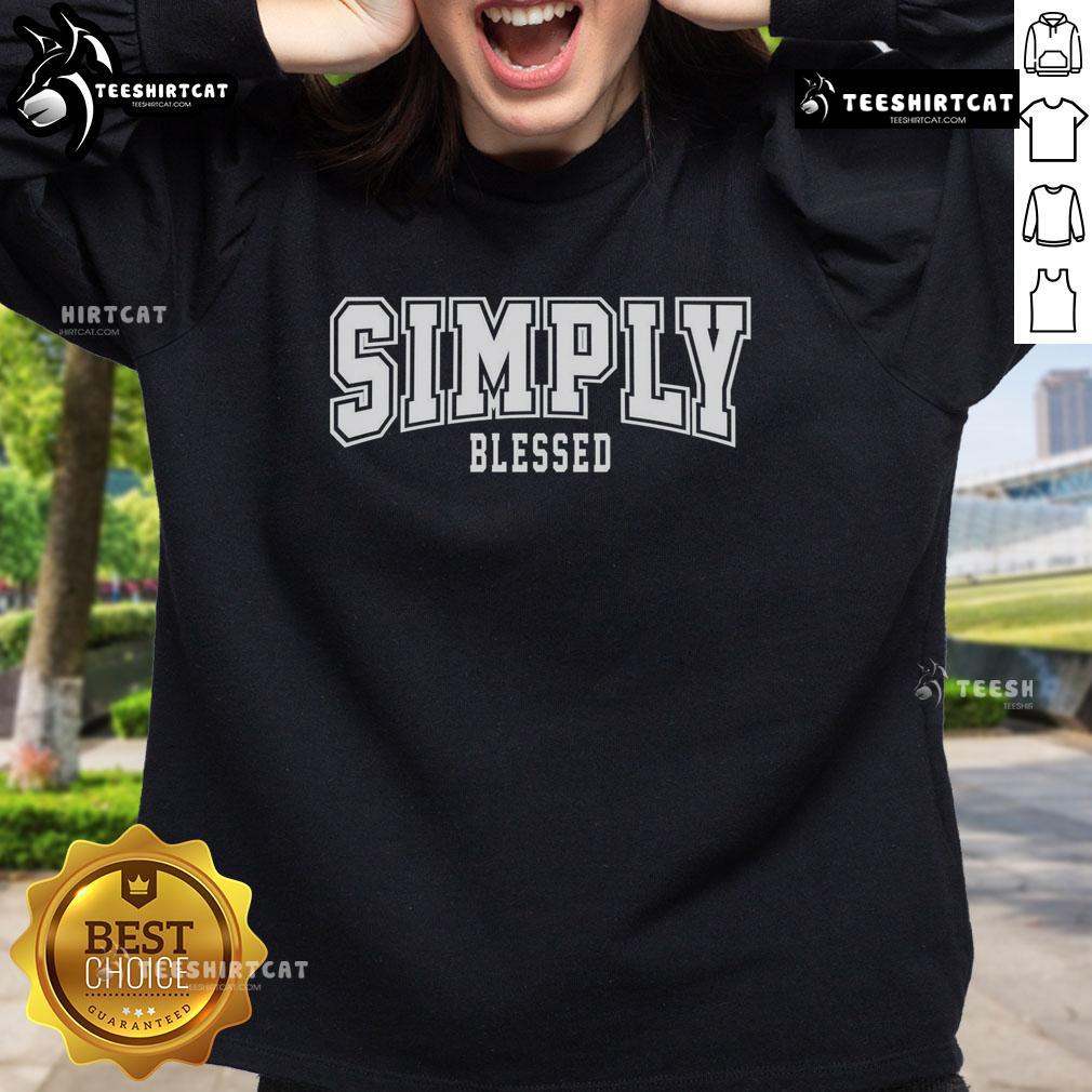 Alt Text: Official Simply Blessed Sporty Logo Sweatshirt featuring a stylish design and comfortable fit for everyday wear.