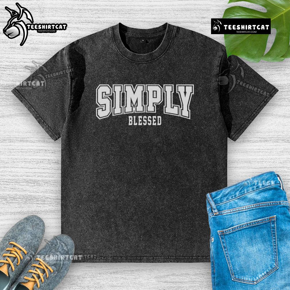 Alt Text: Official Simply Blessed Sporty Logo Washed T-Shirt featuring a stylish design and soft fabric, perfect for casual wear.