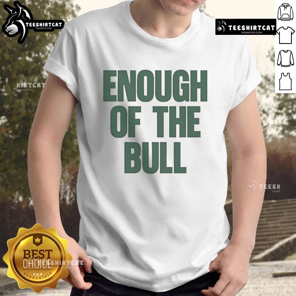 Official South Florida Bulls vs Miami Hurricanes 'Enough Of The Bull' T-shirt featuring team logos and vibrant design.