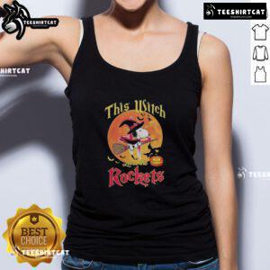 Official This Witch Loves The Houston Rockets Snoopy Halloween Tank Top featuring a festive design with Snoopy and Rockets logo.