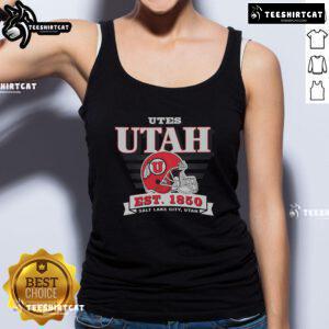 Alt Text: Official Utah Utes Stripe Splash Tank Top featuring bold team colors and a stylish striped design for fans.