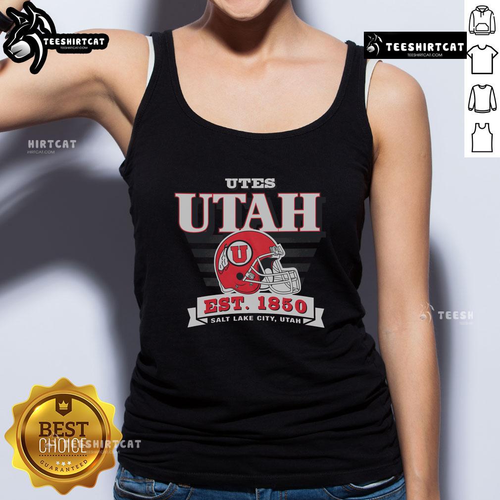 Alt Text: Official Utah Utes Stripe Splash Tank Top featuring bold team colors and a stylish striped design for fans.