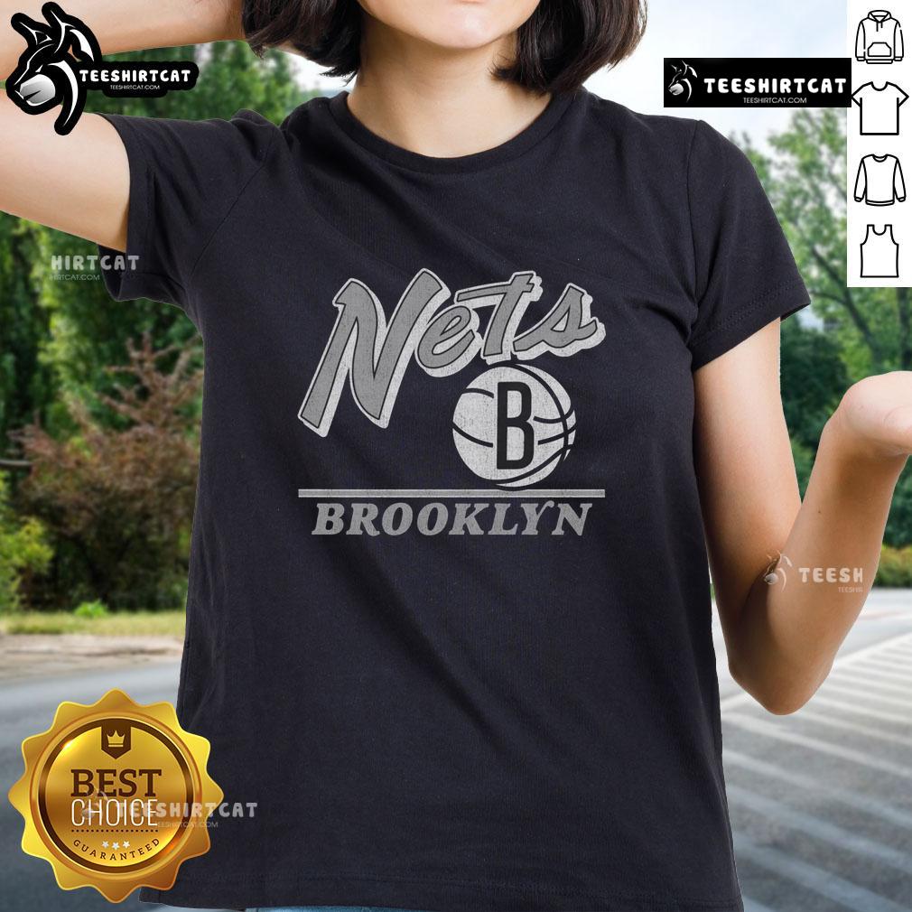 Original Brooklyn Nets Fly By Vintage Ladies Tee featuring classic logo and stylish design for female fans.