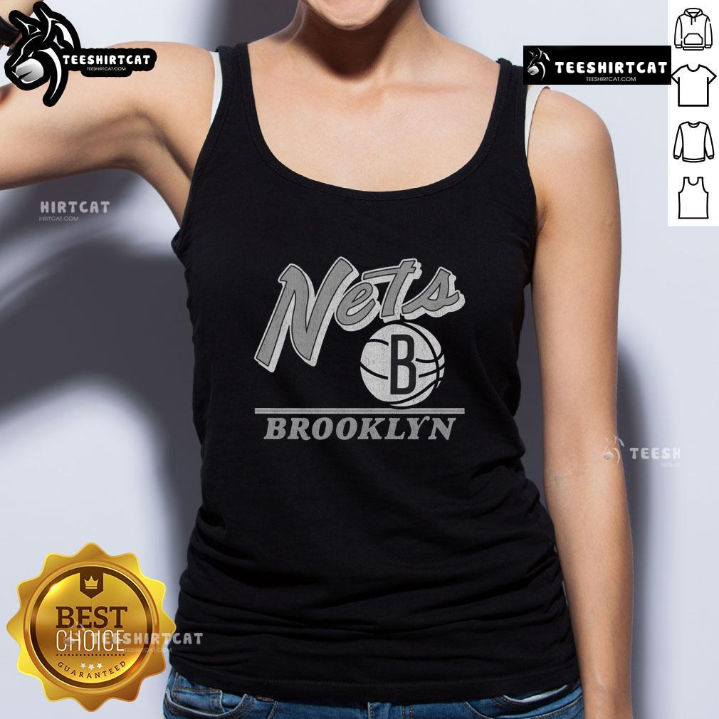Alt Text: Vintage Brooklyn Nets Fly By tank top featuring classic team logo and stylish design for basketball fans.