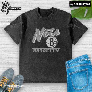 Original Brooklyn Nets Fly By Vintage Washed T-Shirt featuring classic logo and distressed design for retro style.