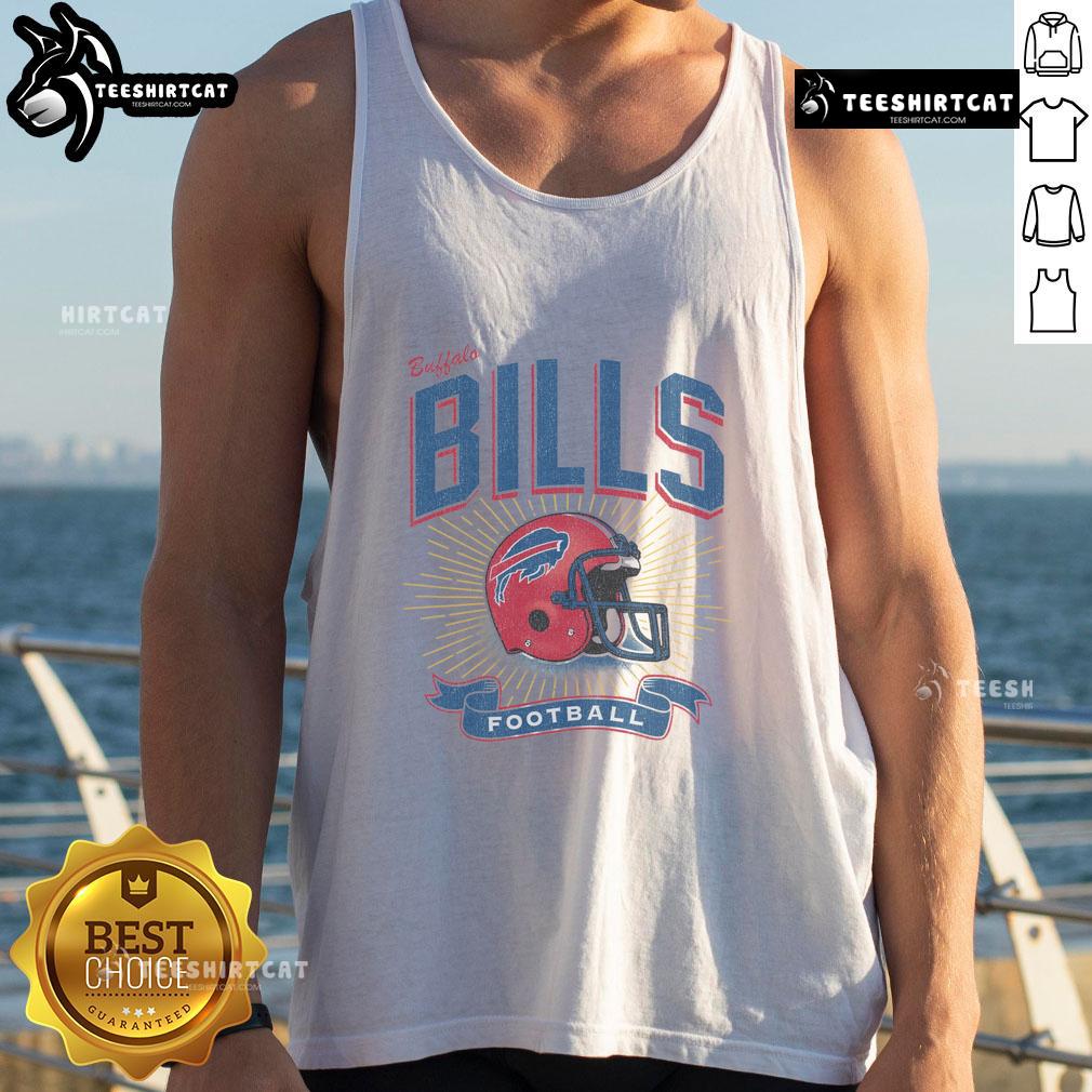 Alt Text: Original Buffalo Bills historic prime play tank top featuring team colors and logo, perfect for fans and collectors.