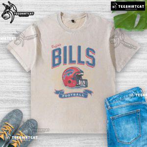 Alt Text: Original Buffalo Bills historic prime play washed t-shirt featuring team logo and vintage design for fans.