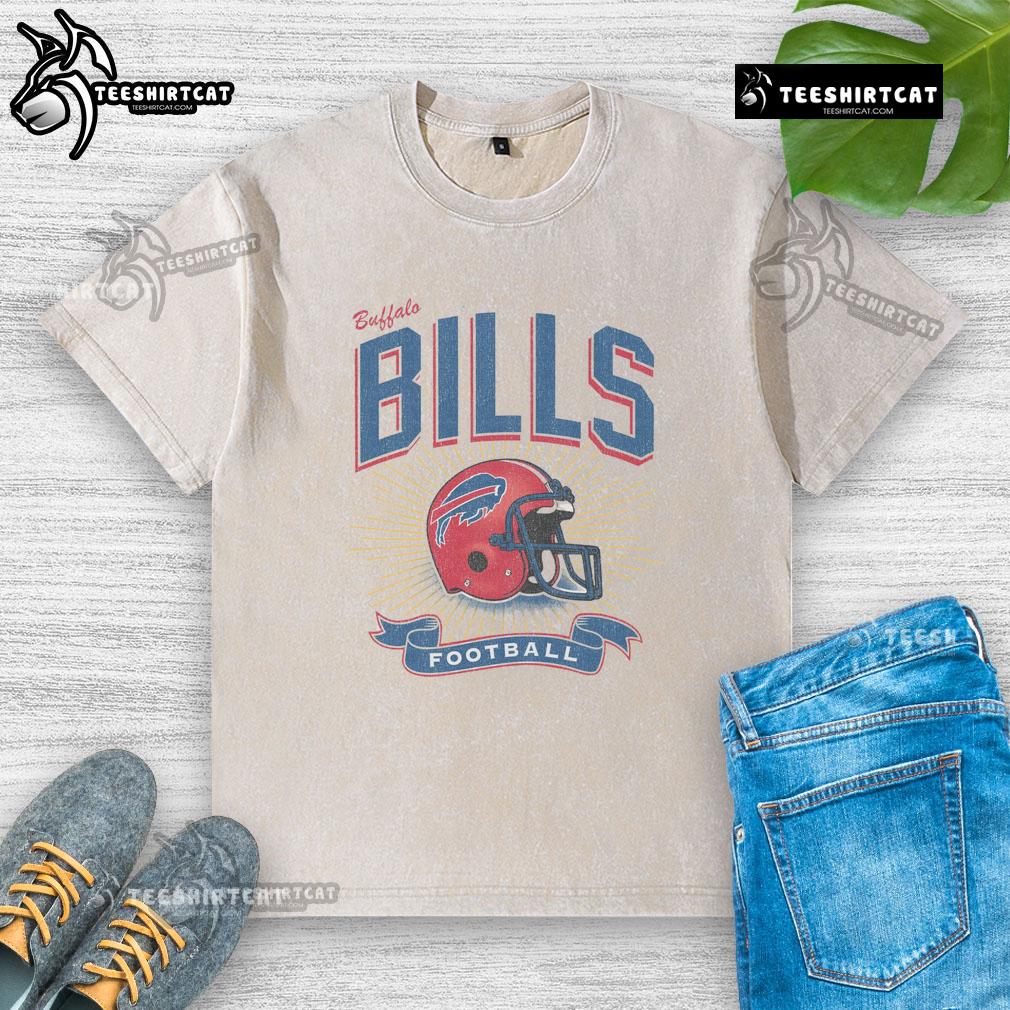 Alt Text: Original Buffalo Bills historic prime play washed t-shirt featuring team logo and vintage design for fans.