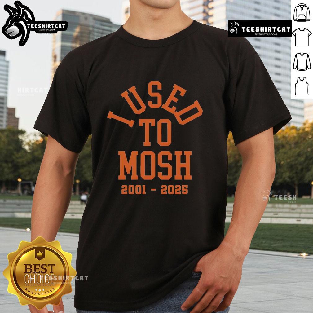 Alt Text: Original Bury Your Dead I Used To Mosh T-Shirt featuring bold graphic design, perfect for metal and hardcore music fans.