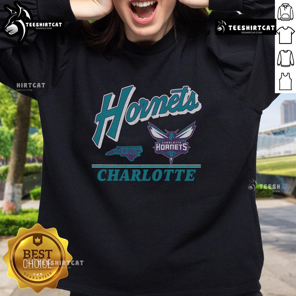 Original Charlotte Hornets Fly By vintage sweatshirt featuring classic team logo and retro design, perfect for fans.