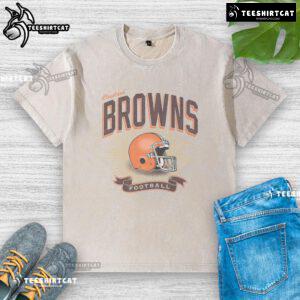 Original Cleveland Browns Historic Prime Play Washed T-Shirt featuring vintage team logo and comfortable fit for fans.