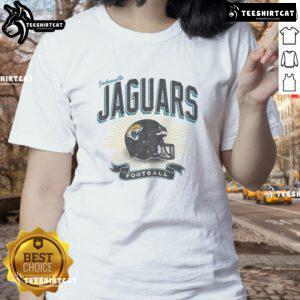 Original Jacksonville Jaguars Historic Prime Play Ladies Tee showcasing team logo and stylish design for fans.