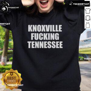 Original Knoxville Fucking Tennessee Sweatshirt in dark gray, featuring bold graphic design and cozy fabric.
