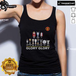 Original Manchester United Glory Glory Trophy tank top featuring iconic design for passionate fans and stylish supporters.