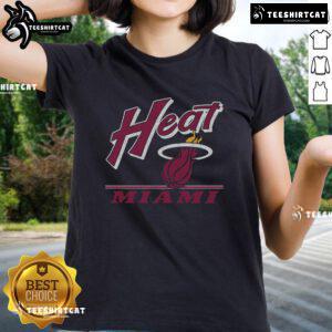 Alt Text: Vintage ladies tee featuring the Original Miami Heat Fly By design, perfect for fans and collectors of retro sports apparel.