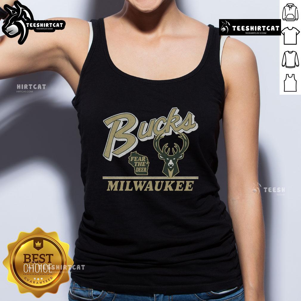 Original Milwaukee Bucks Fly By Vintage Tank Top featuring retro design and team colors, perfect for basketball fans.
