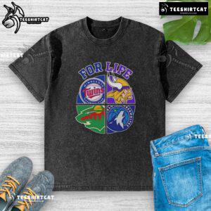Alt Text: Original Minnesota Sports for Life logo on a washed t-shirt, showcasing a vibrant design for sports enthusiasts.