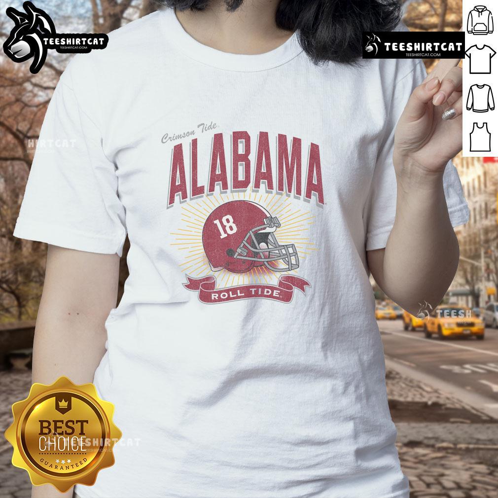 Alt Text: Premium Alabama Crimson Tide Prime Play Ladies Tee featuring team colors and logo, perfect for female fans.