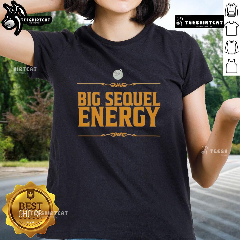 Premium Big Sequel Energy Ladies Tee in vibrant colors, showcasing a stylish and comfortable fit for women.