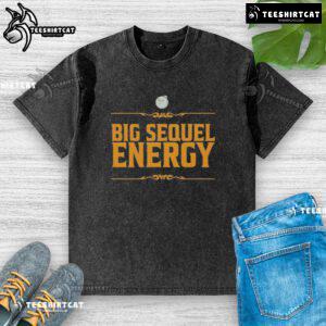 Premium Big Sequel Energy Washed T-Shirt in vibrant colors, showcasing a stylish and comfortable design for everyday wear.