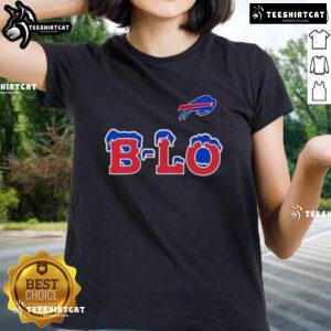 Premium Buffalo Bills B-LO logo ladies tee featuring stylish design and comfortable fit for female fans.