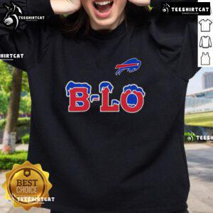 Premium Buffalo Bills B-LO logo sweatshirt featuring vibrant team colors and comfortable fabric for fans.