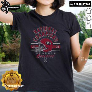 Premium Georgia Bulldogs 2021 CFP National Champions ladies tee featuring team logo and stylish design.